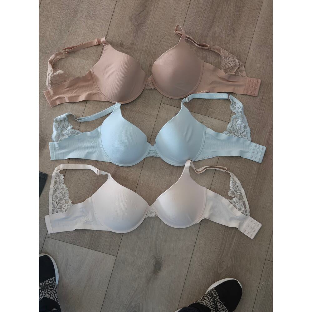 Pack Danskin Intimates 360 Bras Womens 36D Underwire T Shirt Lace Comfort